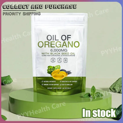 Natural Oregano Oil + Black Seed Oil - Daily Gut & Immune Defense