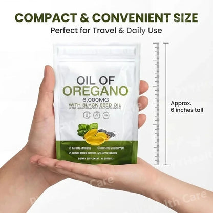 Natural Oregano Oil + Black Seed Oil - Daily Gut & Immune Defense