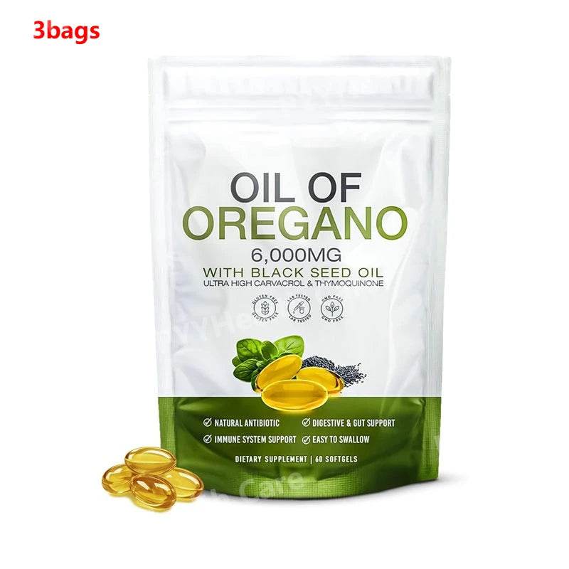 Natural Oregano Oil + Black Seed Oil - Daily Gut & Immune Defense